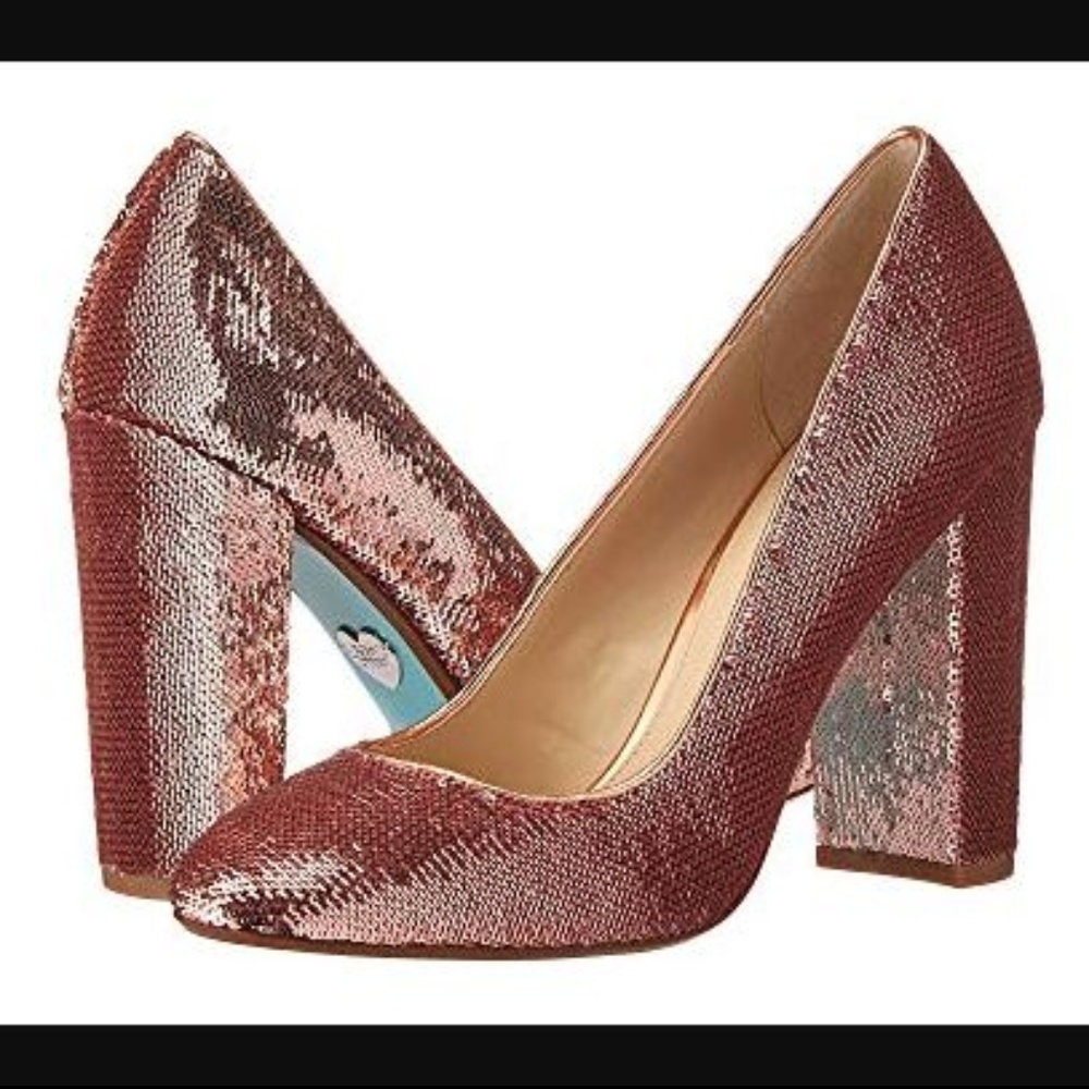 Blue by Betsey Johnson Rose Gold Sequin Heels